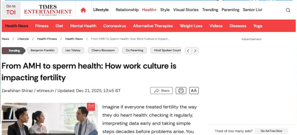 Work culture health news cutting